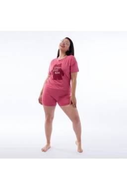 Pijama Short+Remera Oso Rosa