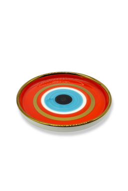 Plato Ceramica Ojo Turco Rojo