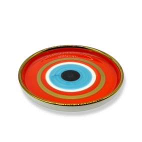 Plato Ceramica Ojo Turco Rojo