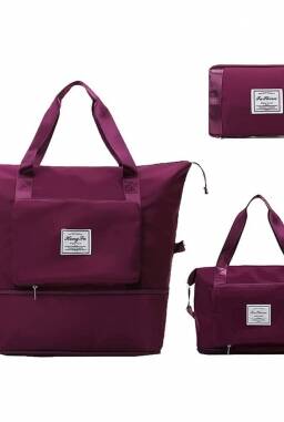 Bolso Plegable de Tela Bordeaux Disponible en 6 Colores