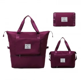 Bolso Plegable de Tela Bordeaux Disponible en 6 Colores