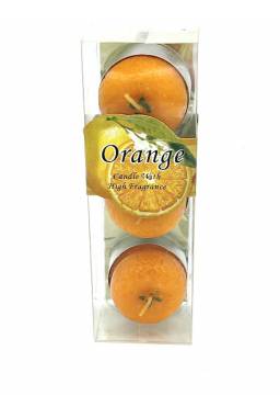 Set de 3 Velas de Frutas Naranja