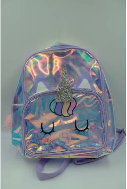 Mochila Laser Unicornio Lila